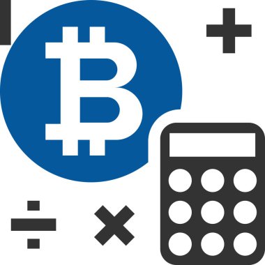 Bitcoin ve ben hesap makinesi, vektör illüstrasyonu