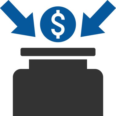 Para değişimi vektör simgesi. biçim iki renkli düz sembol, yumuşak mavi renkler, yuvarlak açılar, beyaz arkaplan