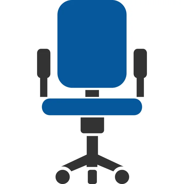 Ikona Kancelářské Židle Černém Stylu Izolované Bílém Pozadí Vektorová Ilustrace Stock Ilustrace