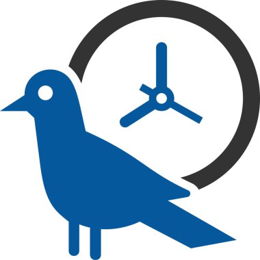 Erken kuş simgesi, vektör illüstrasyonu