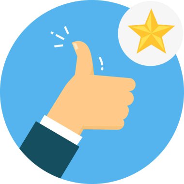 Bir elin baş parmağını yukarı kaldırmasının vektör çizimi