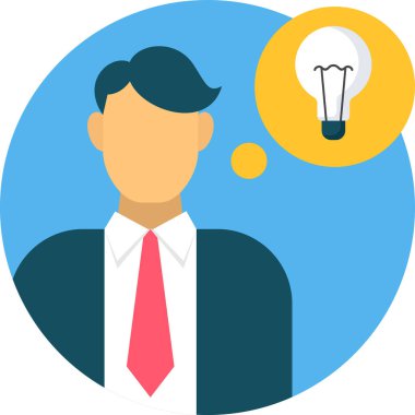 Fikir ampulü olan iş adamı