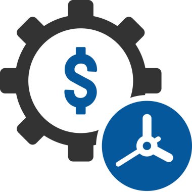 finansal seçenekler vektör simgesi. biçim iki renkli düz sembol, mavi ve gri renkler, yuvarlak açılar, beyaz