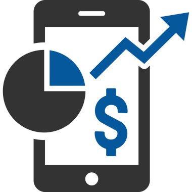 finansal rapor vektör simgesi. iki renkli düz sembol, pembe ve mavi renkler, yuvarlak açılar, beyaz