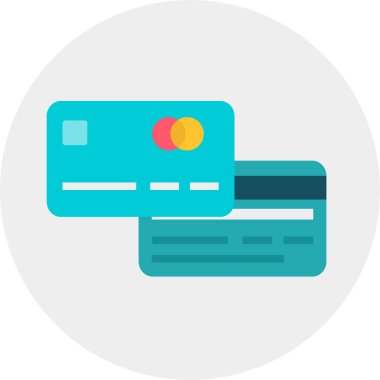 Kredi kartı ikonu. vektör illüstrasyonu