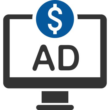 dollar icon from commerce set. vector style is bicolor flat symbol, blue and gray colors, rounded angles