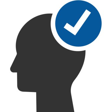 man profile vector icon. style is bicolor flat symbol, blue and gray colors, rounded angles, white