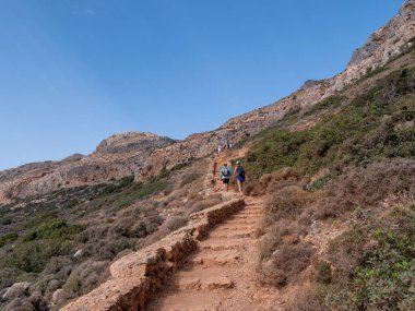 Balos Gölü 'nde turkuaz suyu ve Girit' te Gramvousa ile inanılmaz bir sahil.