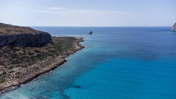Traumhafter Strand Mit Türkisfarbenem Wasser Der Lagune Von Balos Und — Stockfoto