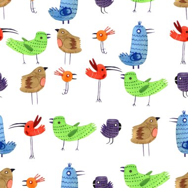 suluboya kuşlar desen