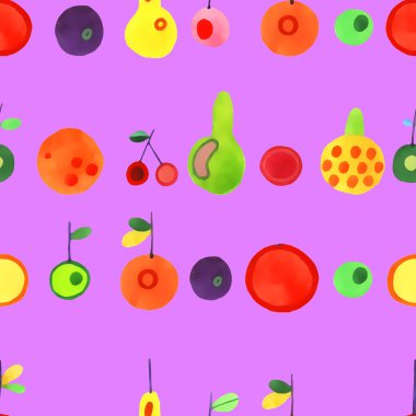 Sulu Boya meyve deseni