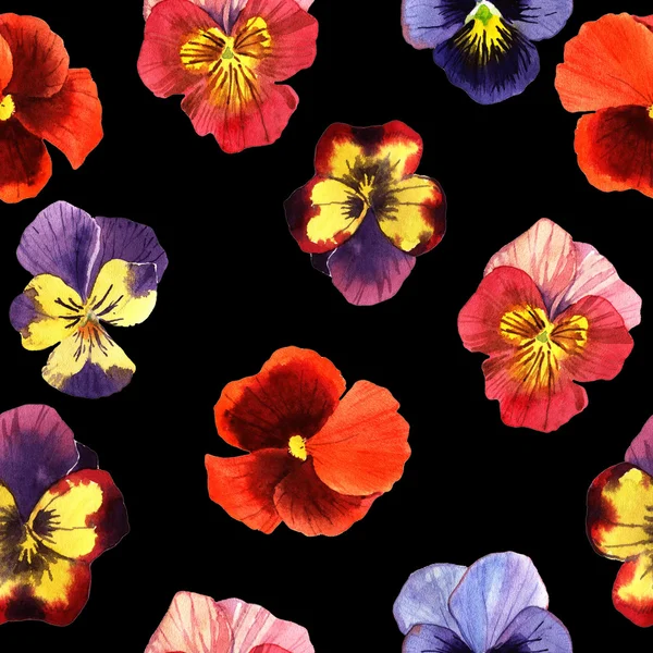 Aquarel viooltje bloemen — Stockfoto