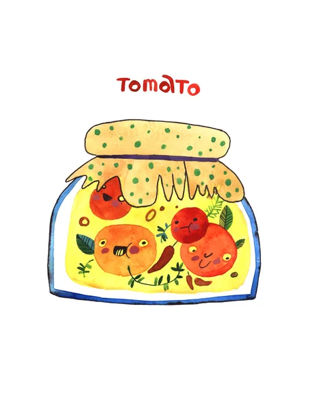 Ilustración de tomate acuarela —  Fotos de Stock