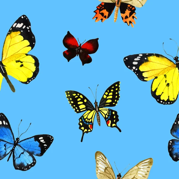 Watercolor butterfly pattern — Stock Photo, Image