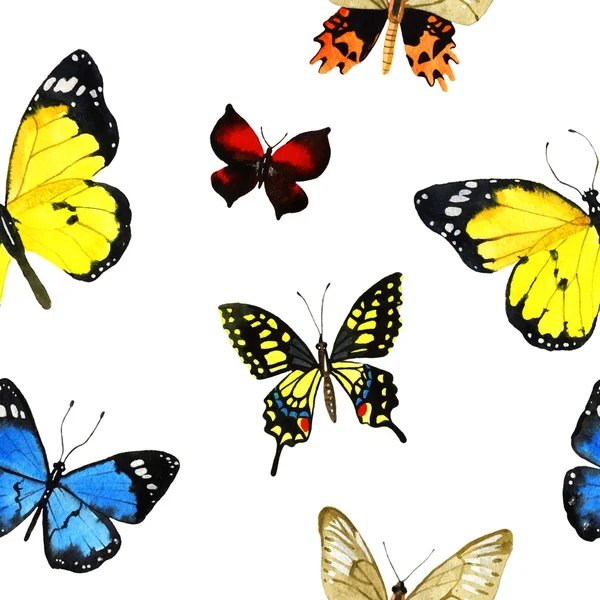 Watercolor butterfly pattern — Stock Photo, Image