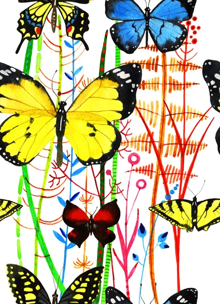 Akvarel motýlková — Stock fotografie
