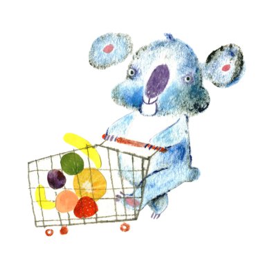 suluboya koala illüstrasyon