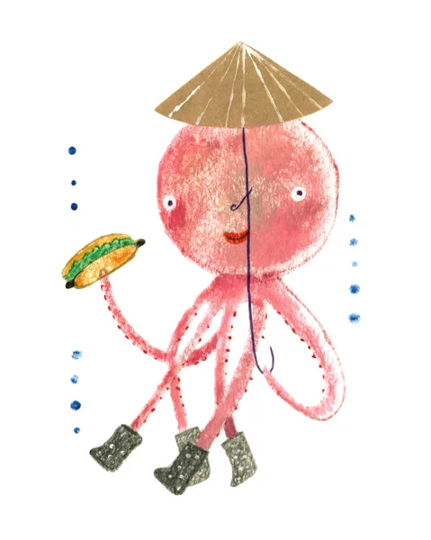 suluboya ahtapot illüstrasyon