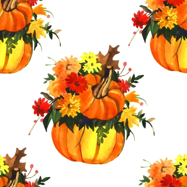 Watercolor pumpkin pattern — Stock Photo, Image