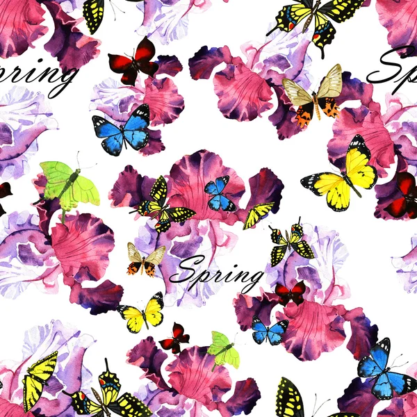 Watercolor butterfly pattern — Stock Photo, Image