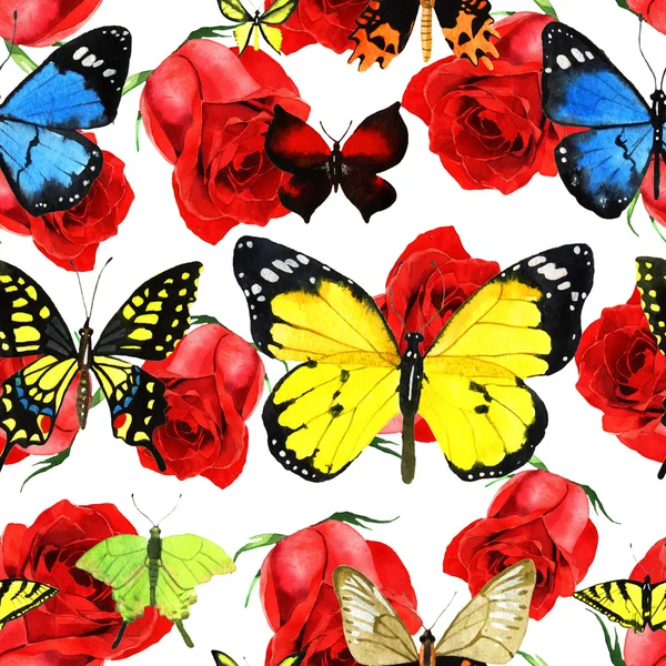 Watercolor butterfly pattern — Stock Photo, Image