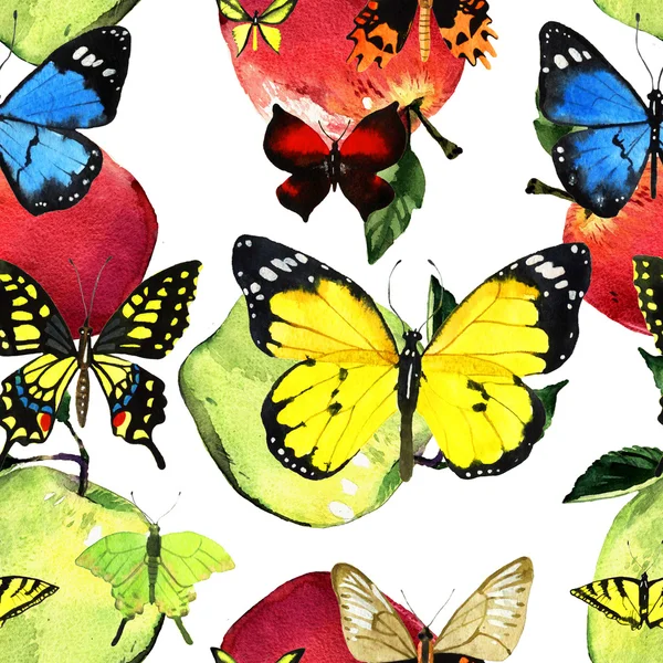 Aquarell-Schmetterlingsmuster — Stockfoto