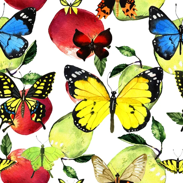 Watercolor butterfly pattern — Stock Photo, Image