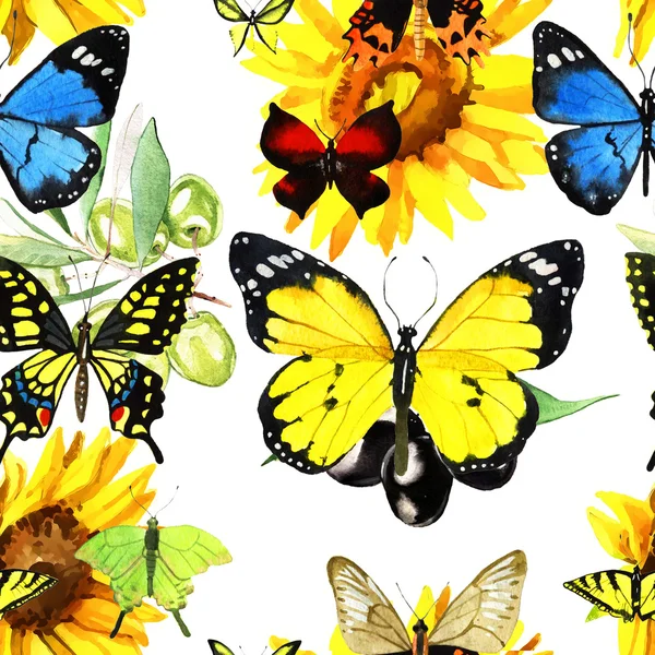 Акварель-бабочка — стоковое фото