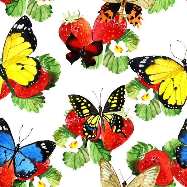水彩的蝴蝶图案 — 图库照片