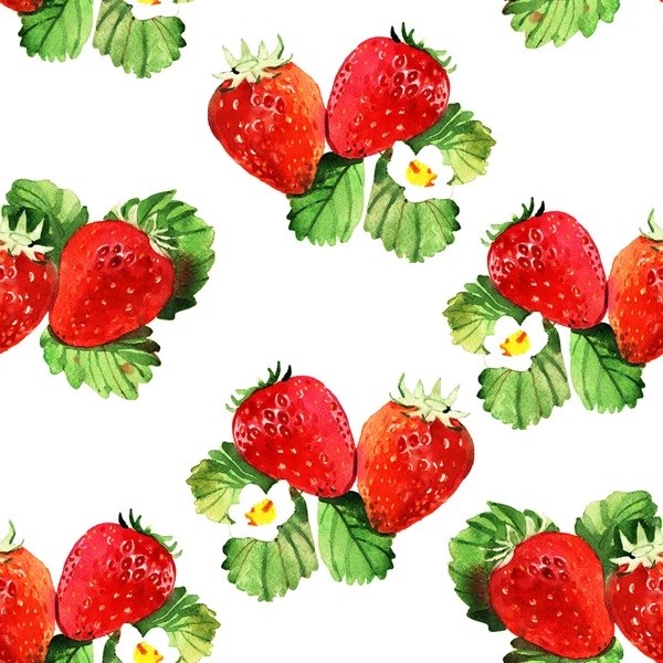 Aquarell Erdbeere Illustration — Stockfoto