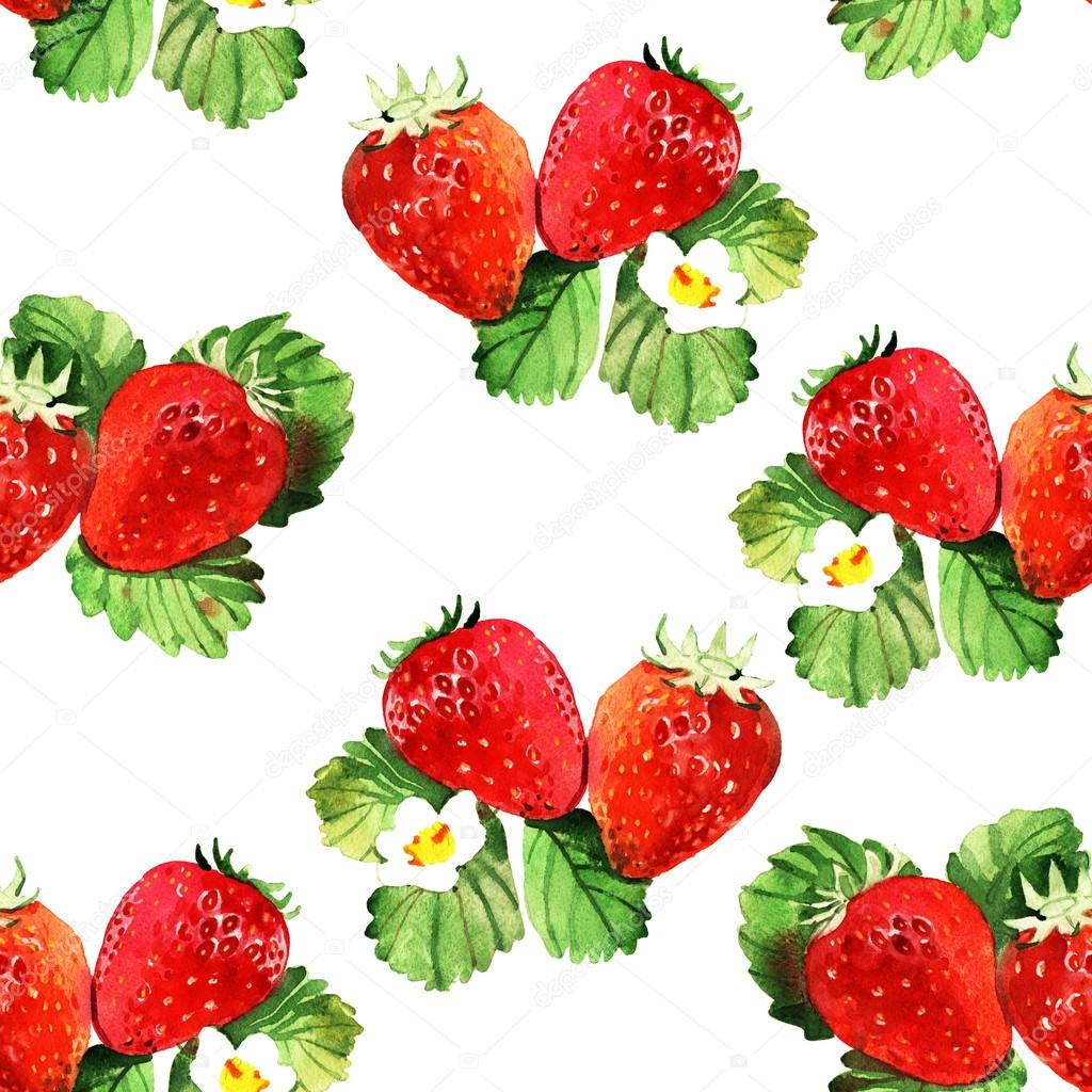 Aquarell Erdbeere Illustration - Stockfotografie: lizenzfreie Fotos
