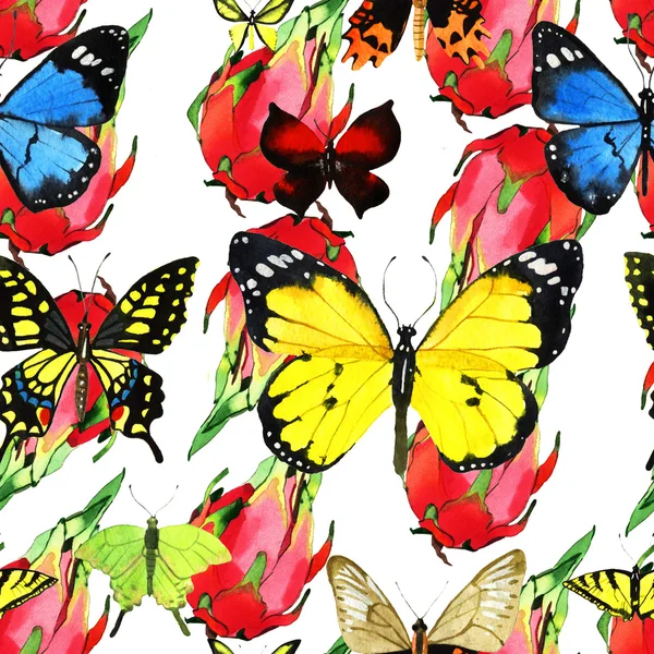 Watercolor butterfly pattern — Stock Photo, Image