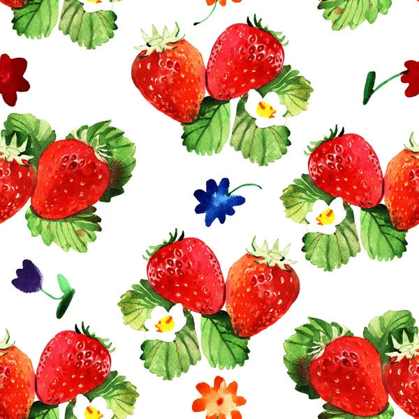 Aquarelle motif fraise — Photo