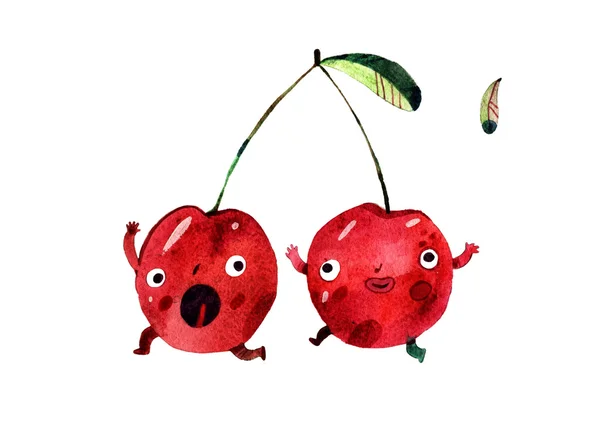 Aquarel cherry illustratie — Stockfoto