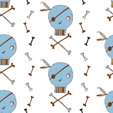 suluboya el kafatasları kahverengi anahat boyalı