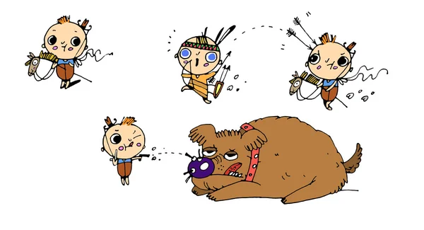 çizgi film kovboy illüstrasyon