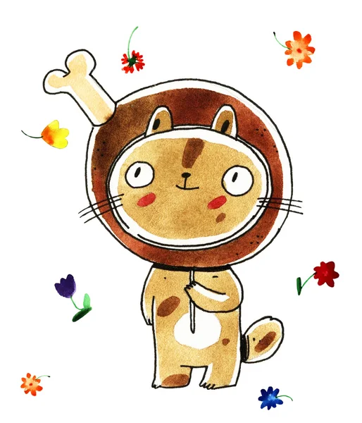 Watercolor cat illustration — Stock Photo, Image