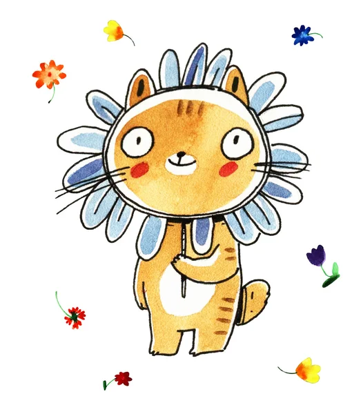 watercolor cat illustration
