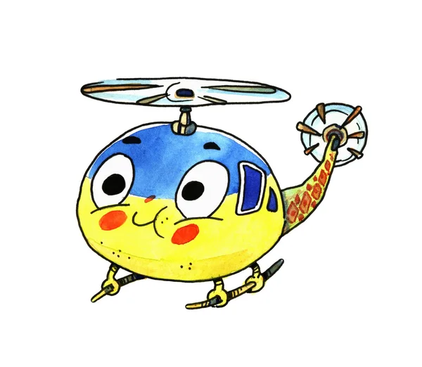 可爱的直升机卡通 — 图库照片