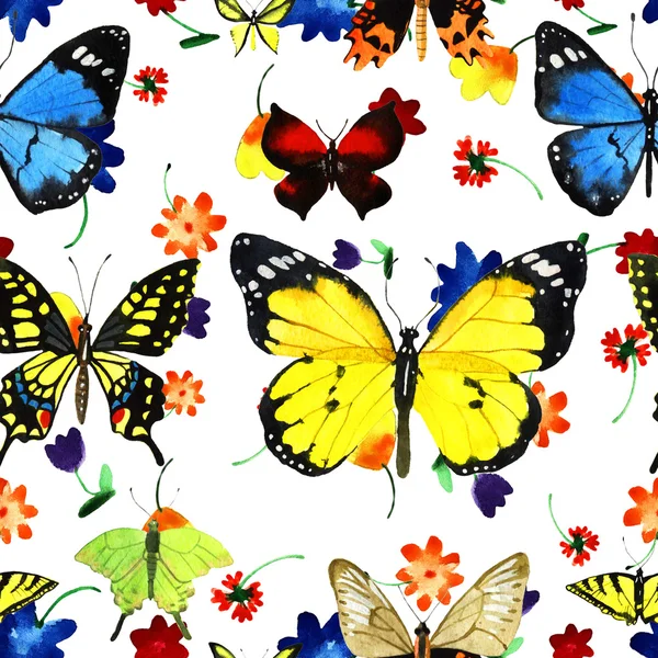 Watercolor butterfly pattern — Stock Photo, Image