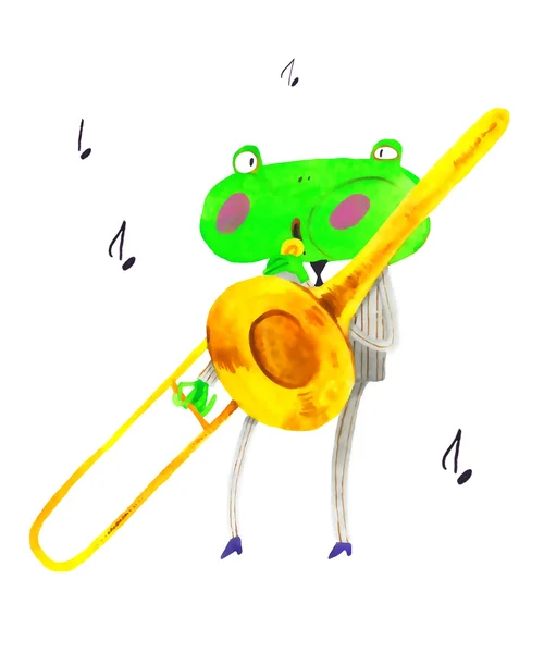 Ilustrace akvarel žába — Stock fotografie