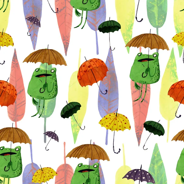 Sapo guarda-chuva aquarela — Fotografia de Stock