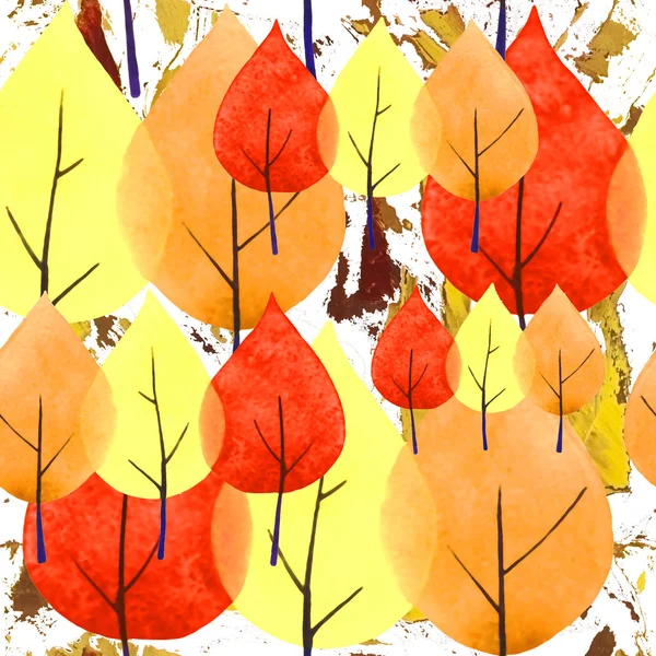 Watercolor autumn pattern — Stock Photo, Image