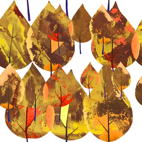 Akwarela jesienny wzór — Zdjęcie stockowe