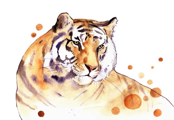 Ilustração tigre aquarela — Fotografia de Stock