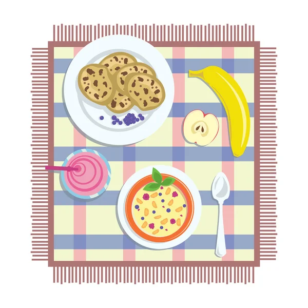 Плоский завтрак — стоковый вектор