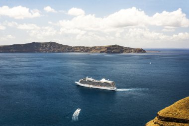 Yunanistan, Akdeniz, Santorini güzel Deniz Manzaralı