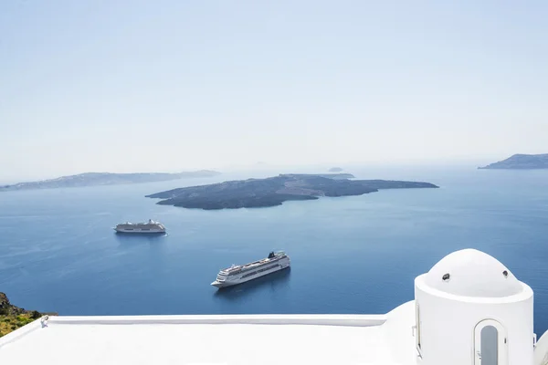 Hermosa vista al mar en Grecia, Mar Mediterráneo, Santorini —  Fotos de Stock
