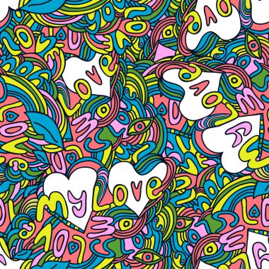 oluşan seviyorum sözleri, seni, çizim dudaklar, gözler kalp, pürüzlü çizgileri desen