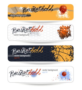Basketbol, grunge arka plan, parlak tasarım için tasarımlar ayarla